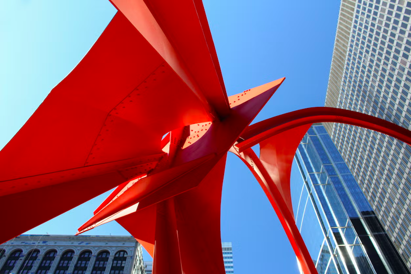 Escultura Calder's Flamingo em Chicago